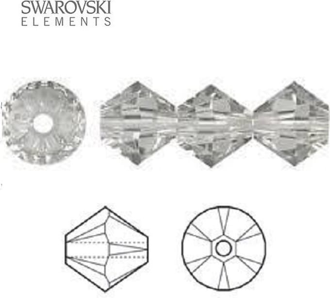 Swarovski Elements, Xilion Bicone (5328), 8mm, crystal silver shade, 24 stuks