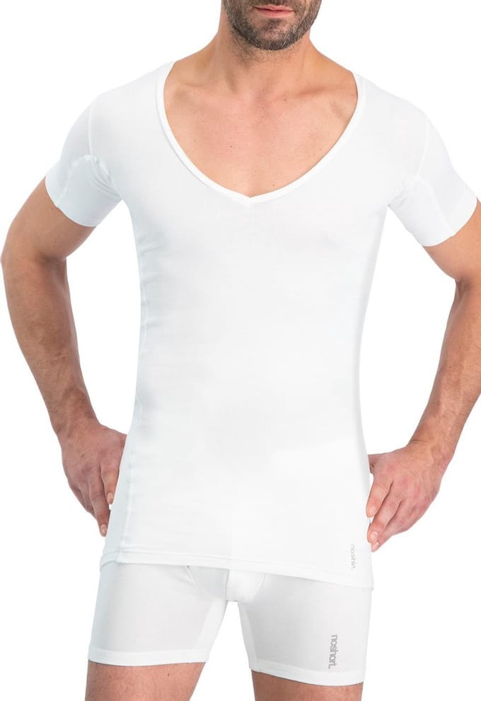 Noshirt Dry Shirt - Heren Anti-Zweet Ondershirt - Deep V - Wit - Maat M
