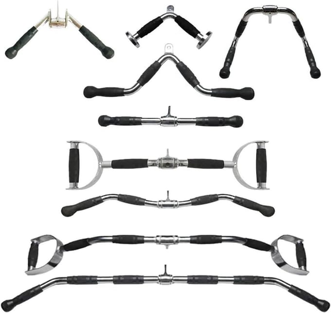 Roeibar - T-bar V-bar - Krachtraining - Ergonomisch buigontwerp - One size - Zwart