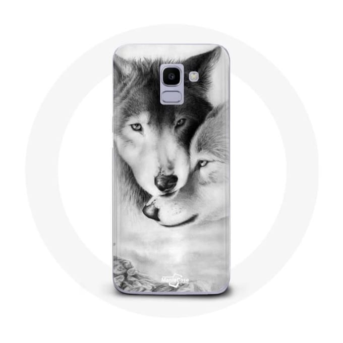 Coque - Samsung - Galaxy J6 2018 - Loup Duo animaux - Souple - Protection synthétique