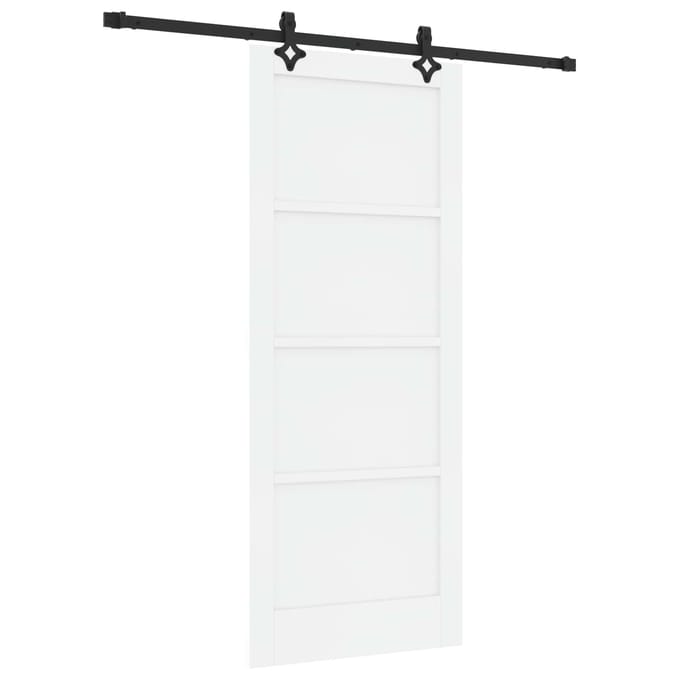 vidaXL - Schuifdeur - Wit - en - zwart - 83 - x - 202 - cm - Massief - grenenhout