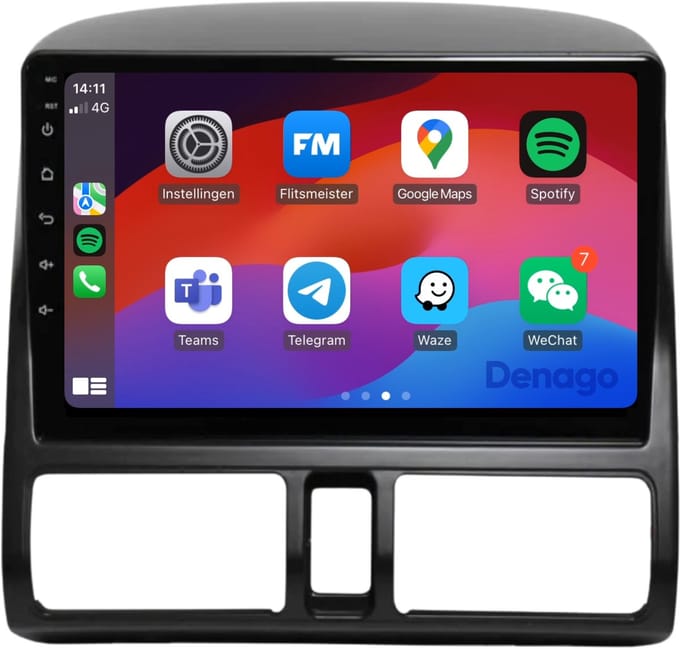 CarPlay autoradio geschikt voor Honda CR-V (2002 t/m 2006) | 9 inch | Android 16 | Draadloos Apple CarPlay & Android Auto | 2GB + 32GB | QuadCore processor | Denago DNG-A99 | 2025 model | 2002 2003 2004 2005 2006 | Bluetooth & Wifi