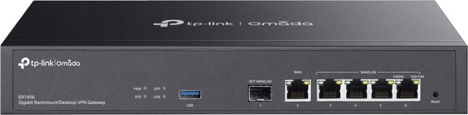 TP-Link ER7406 bedrade router Gigabit Ethernet Zwart