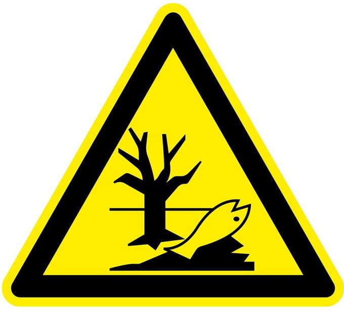 Waarschuwingsbord milieugevaarlijk - kunststof - W072 100 mm