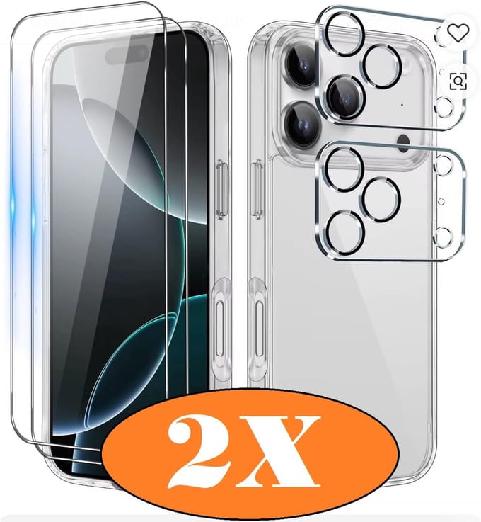 Screenprotector geschikt voor iPhone 17 Pro Max ScreenProtector en Camera lens protector/ Tempered glass - Beschermglas - Glasplaatje - 2+2 stuks