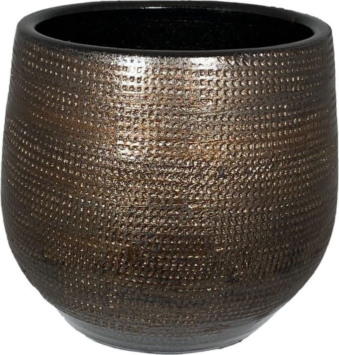 Tokio bloempot koper bruin D16 x H14 cm