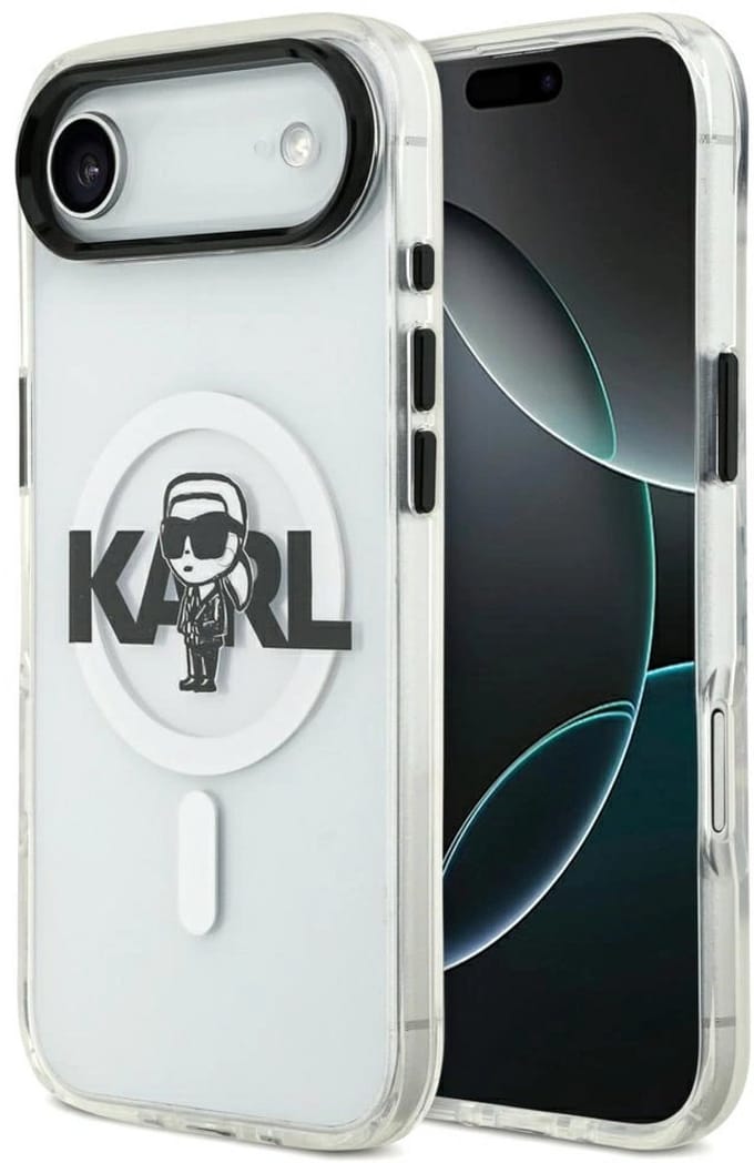 MagSafe hoesje voor Apple iPhone 17 Air, Karl Lagerfeld, IML Sketch Logo Karl, Transparant