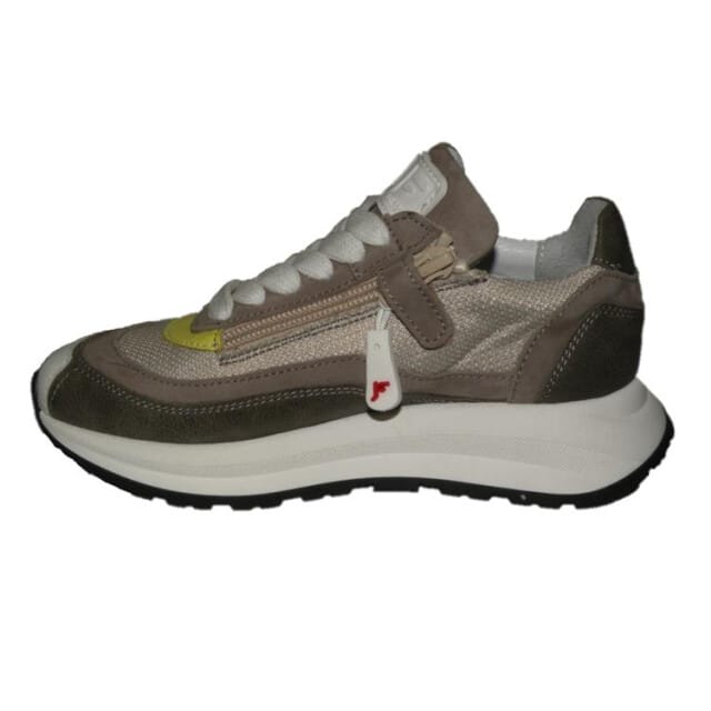Jochie & Freaks Otis Lage sneakers - Leren Sneaker - Jongens - Grijs - Maat 36