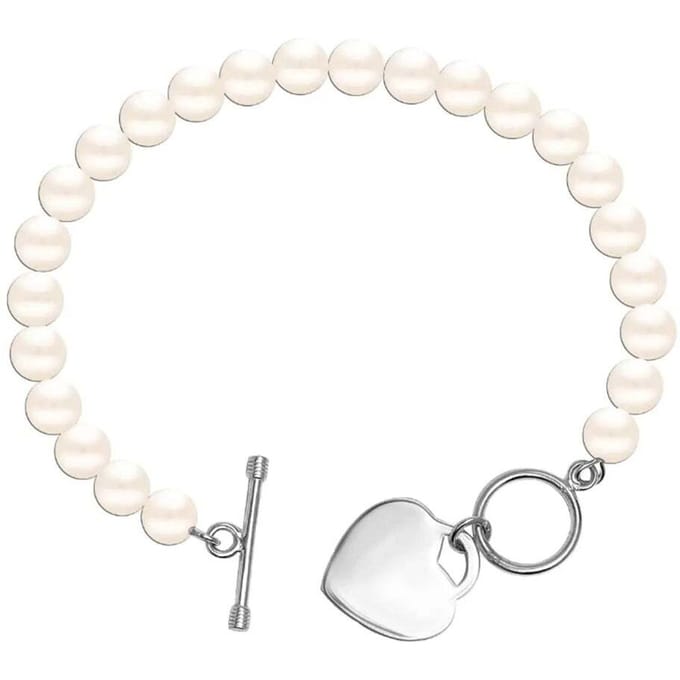 Damesparelarmband met hartbedel, 925 sterling zilver BIPU023