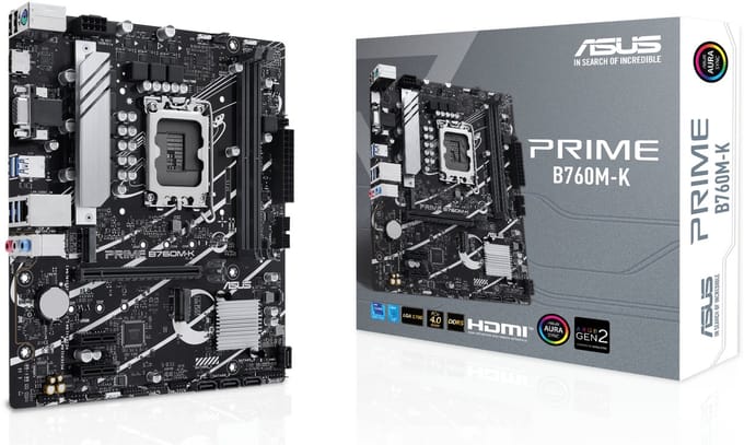 ASUS PRIME B760M-K (V2) Moederbord - Intel B760 - Intel LGA1700 - DDR5 RAM - Micro-ATX