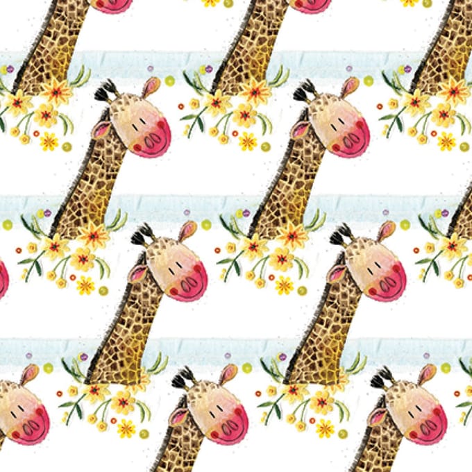 Alex Clark GIRAFFE FOLDED GIFTWRAP- Cadeauverpakking met labels Giraf
