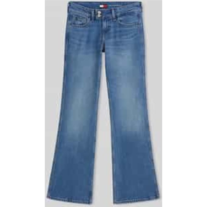 Wide leg jeans van katoenmix