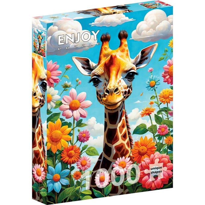 1000-delige Puzzel: Schattige Giraffe, Levendige Kleuren