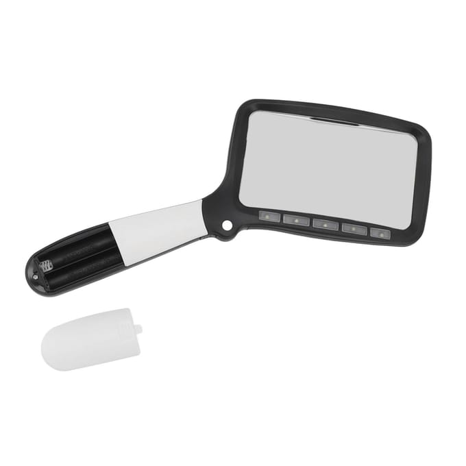 Opvouwbaar Handheld Vergrootglas met Licht 5 LED's 3X Groot Rechthoekig Leesvergrootglas met Dimbaar LED voor Senioren