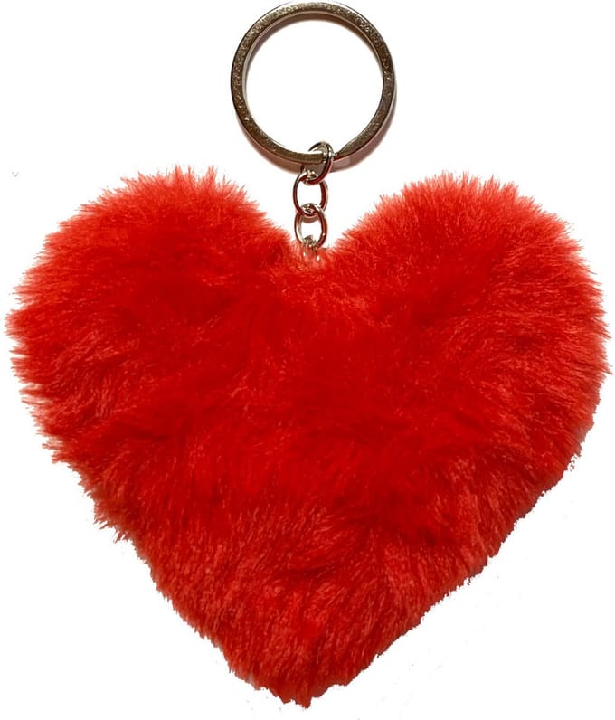 Cadebo Valentijn Sleutelhanger Pluche Hart 9 cm - Rood