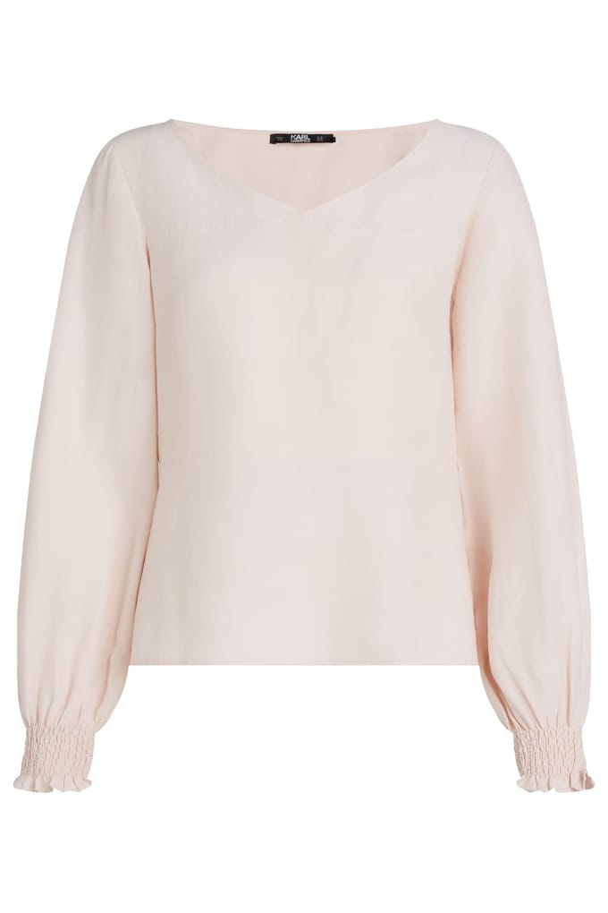 Karl Lagerfeld Linen Blouse Light Pink Größe: 40 | Longsleeves Outlet | Damen | Rosa