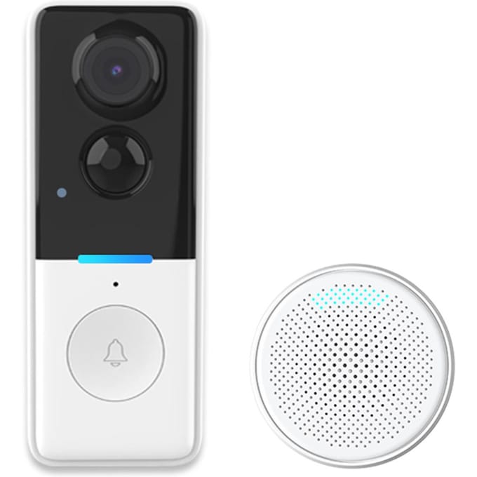 Slimme Deurbel Deurcamera TY App Bediening Infrarood Nachtzicht Oplaadbaar Video Intercom Deurbel Twee-weg Intercom wit