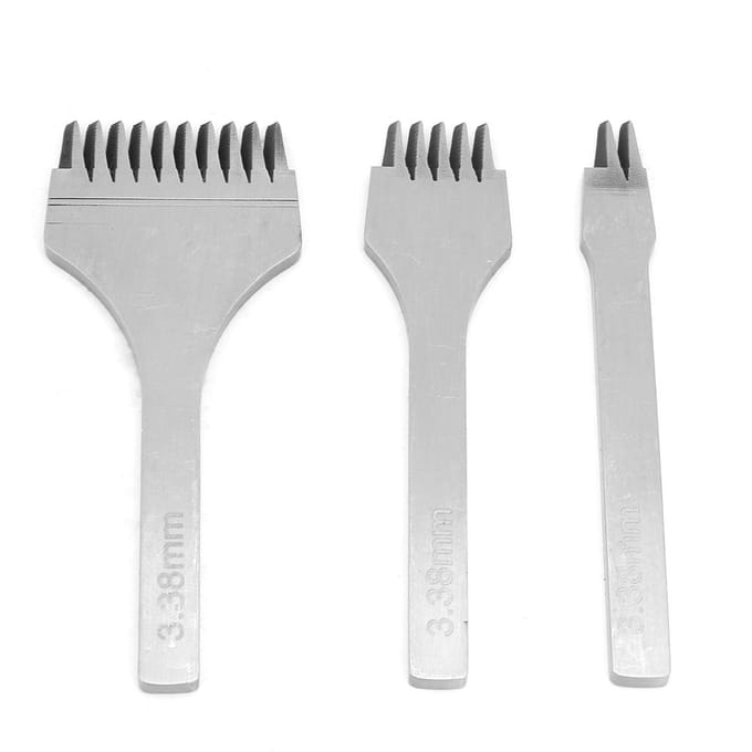 3 stuks handwerk leer PrO Stitch 2,7/3,0/3,38/3,85 mm leer beitel perforator(3,38 mm) white