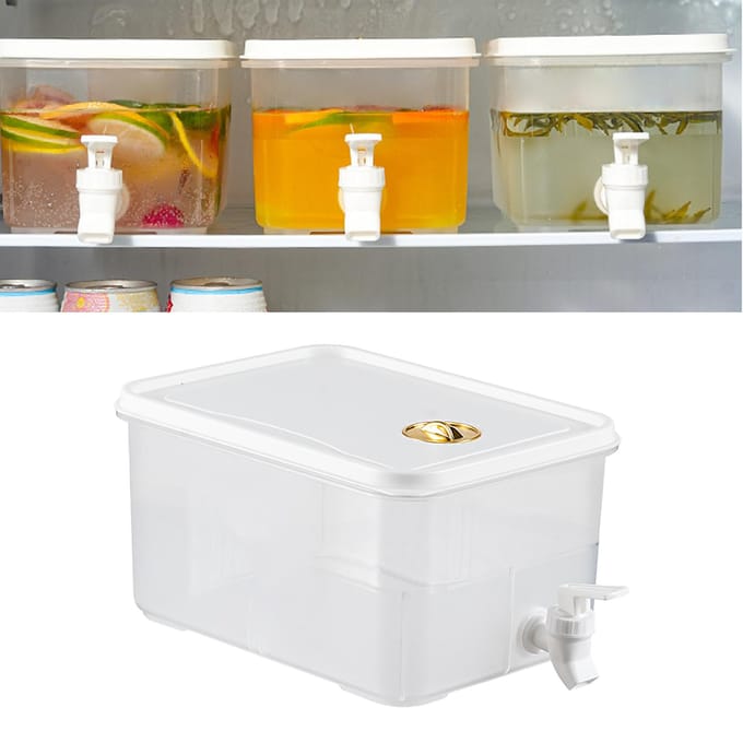 Plastic Drankdispenser 3,5L Inhoud Multifunctionele Koelkast Drankdispenser voor Limonade Melk Koud white