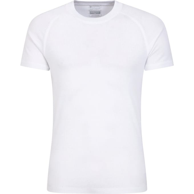 Mountain Warehouse Heren Talus Ronde Hals Thermo Top met Korte Mouwen (Wit)