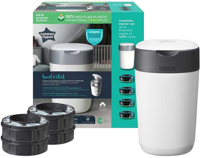 Tommee Tippee – Twist & Click - Luieremmer - 4 Navulcassettes