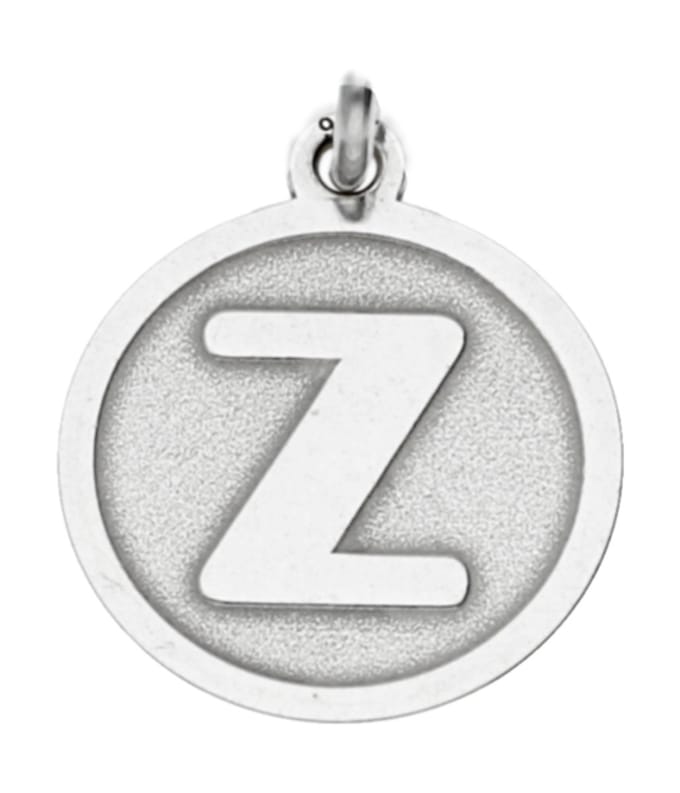 Zilveren Letter Z rond mat en glans kettinghanger