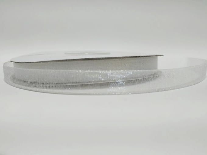Organza lint 10 mm x 50 m - Kleur : wit