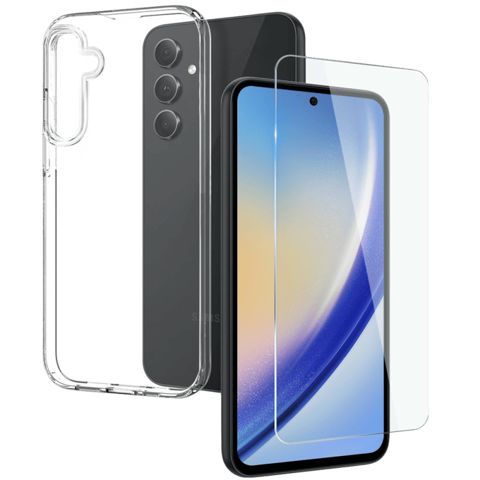Northjo Samsung Galaxy A55 Hoesje en Screenprotector Transparant