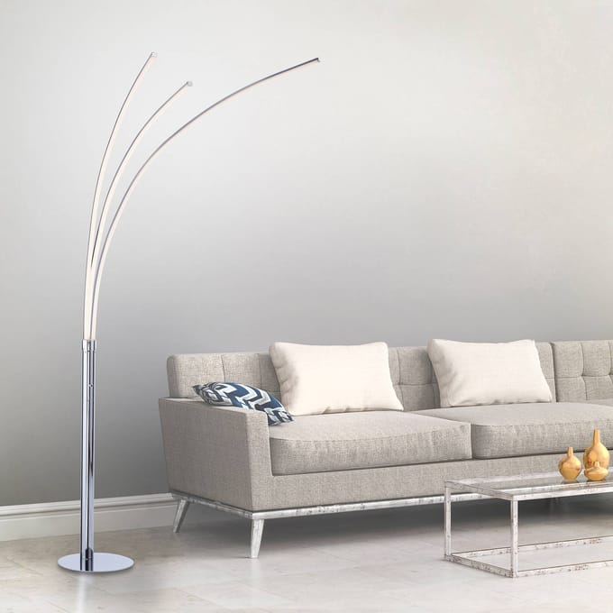 JUST LIGHT. GmbH LED vloerlamp Maja, 3-lamps chroom