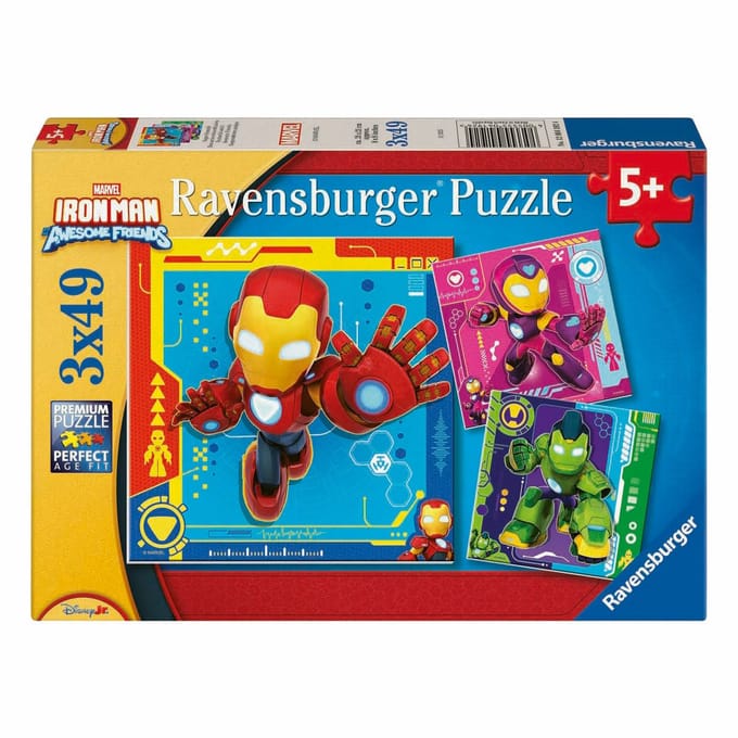 Ravensburger puzzel Iron Man & His Awesome Friends - Legpuzzel - 3x49 stukjes