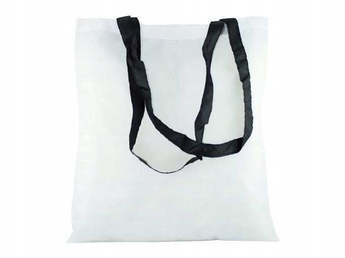 Ruime Witte Shopper Tas 38x42 cm met Zwarte Handvatten - Durzaam
