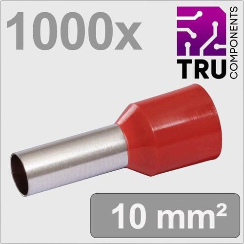 TRU COMPONENTS TC-13377220 Adereindhulzen 10 mm² Deels geïsoleerd Rood 1000 stuk(s)