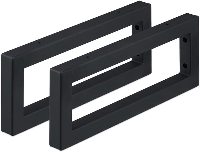 Plankdrager - set van 2 - 40 cm - voor planken en wastafels - staal - zwart