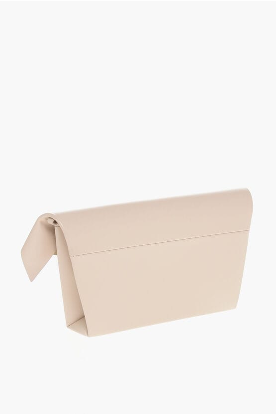 MM11 Saffiano leren SNATCHED clutch met clipsluiting in roze