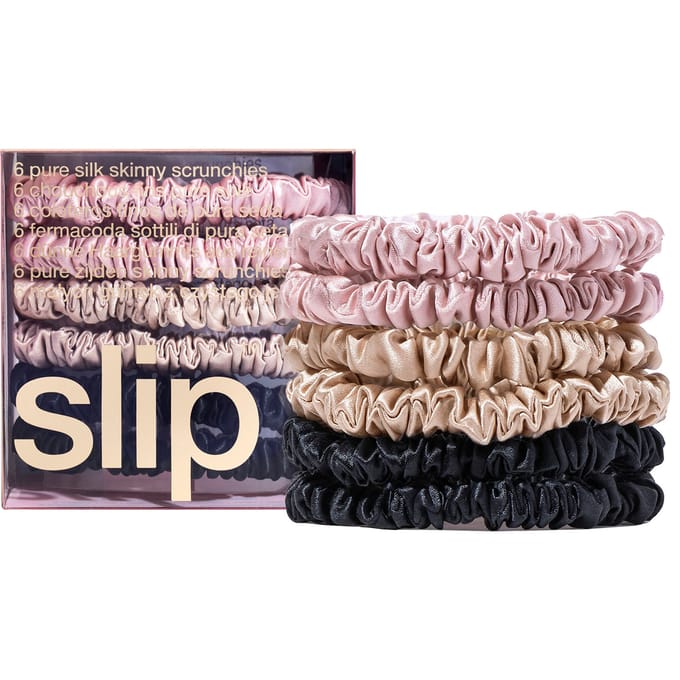 Slip Pure Silk Skinny Scrunchies - Various Colours - Black, Pink, Caramel