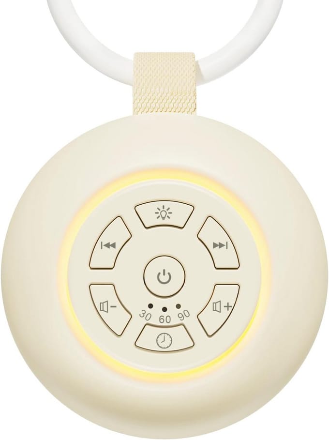 Witte ruismachine - Slaapgeluiden machine - Rustgevende slaap - 24 kalmerende geluiden - Compact draagbaar - Wit
