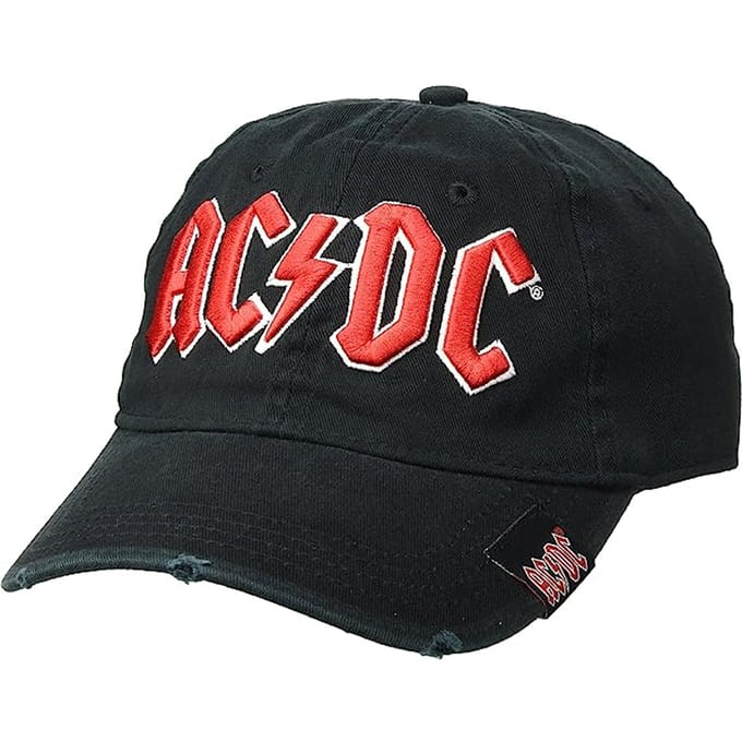 AC/DC Baseballcap met logo voor volwassenen (Zwart/Rood)