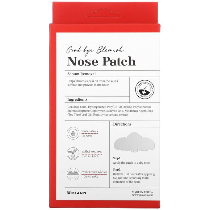 Mizon, Goodbye Blemish Nose Patch, 10 pieces
