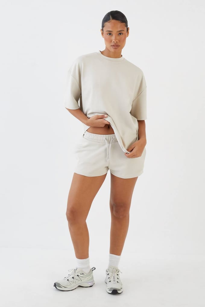 Dames Dsgn Studio Superzachte Sweat Short | Steen | Maat: Small