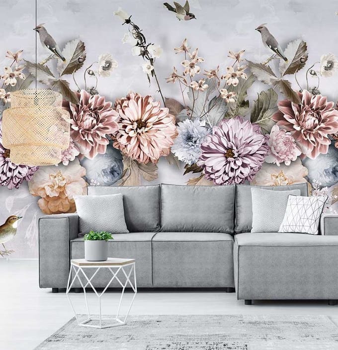 INGK - Floral Utopia Behang - Cool Florals