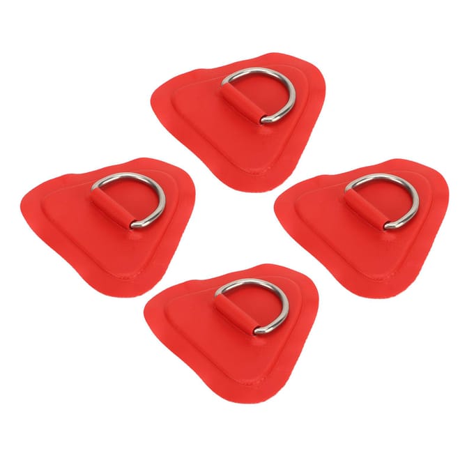 4 stuks D-ring patch roestvrij staal D-ring pad voor opblaasbare boot surfplank dinghy paddle board rood red