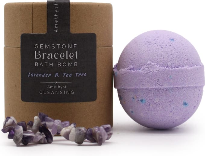 Badbom Lavendel & Tea Tree met Amethyst Edelsteen Armband