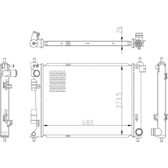 Radiator, motorkoeling NRF 550033