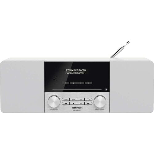 TechniSat DIGITRADIO 3 Radio DAB+, VHF (FM) CD, USB, Bluetooth Incl. afstandsbediening, Wekfunctie, Acculaadfunctie Wit