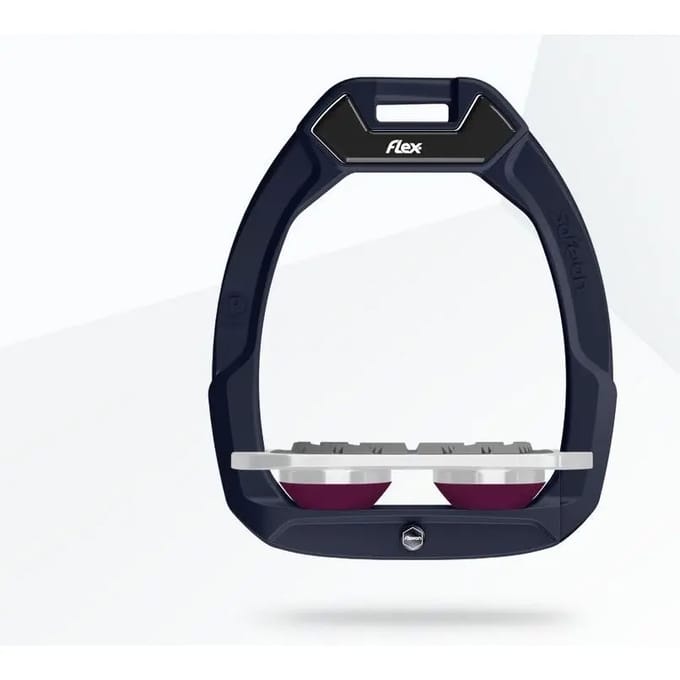 Veiligheidsontspanners Paardrijden Plat Grip Bruin/Grijs/Paars Flex-On Safe-On