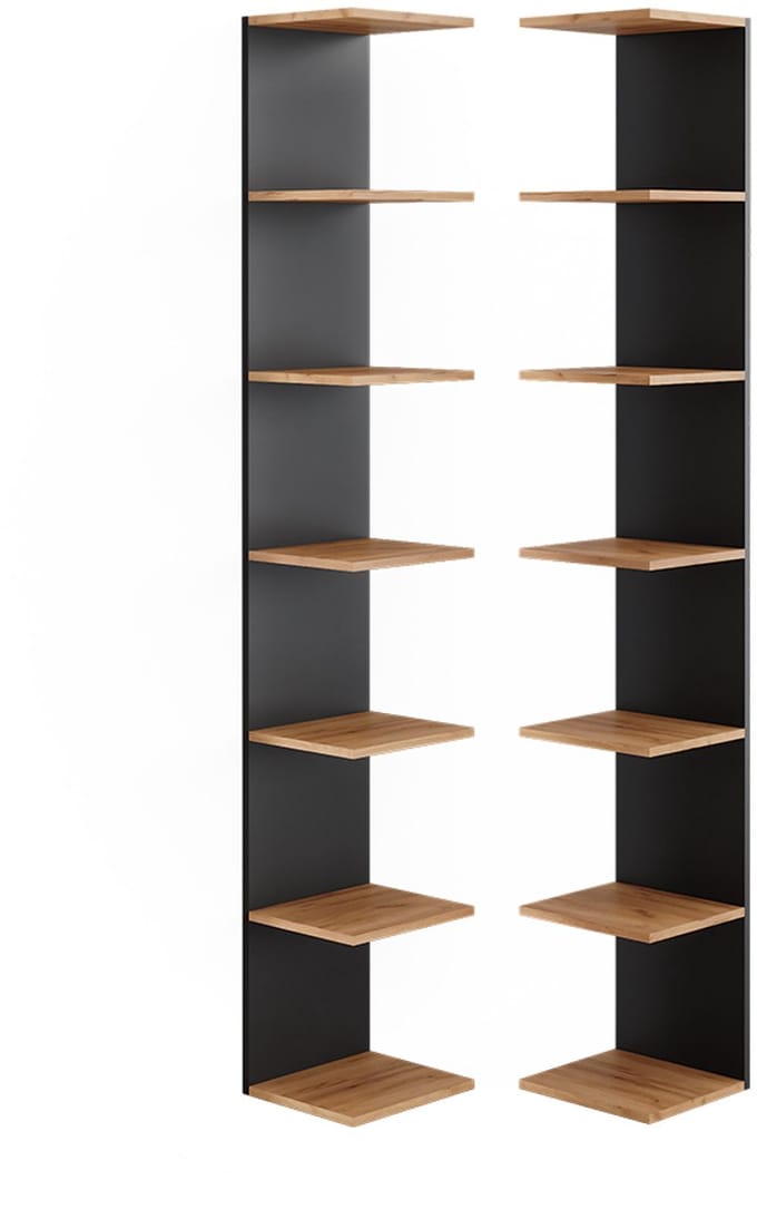 Vicco Paolo Wandplank – 30 x 190 cm Set van 2 Antraciet