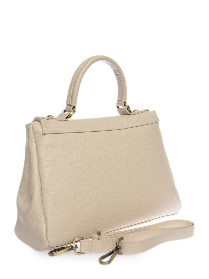 Isabella Rhea Beige Rundleer Tas