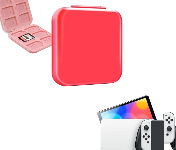 Gadgetpoint - Cassettehouder - Spelhouder - Opberg box - Cassette box - Accessoires geschikt voor Nintendo Switch - Rood