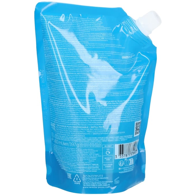 La Roche-Posay Effaclar Reinigende Schuimende Gel Navulling 400 ml