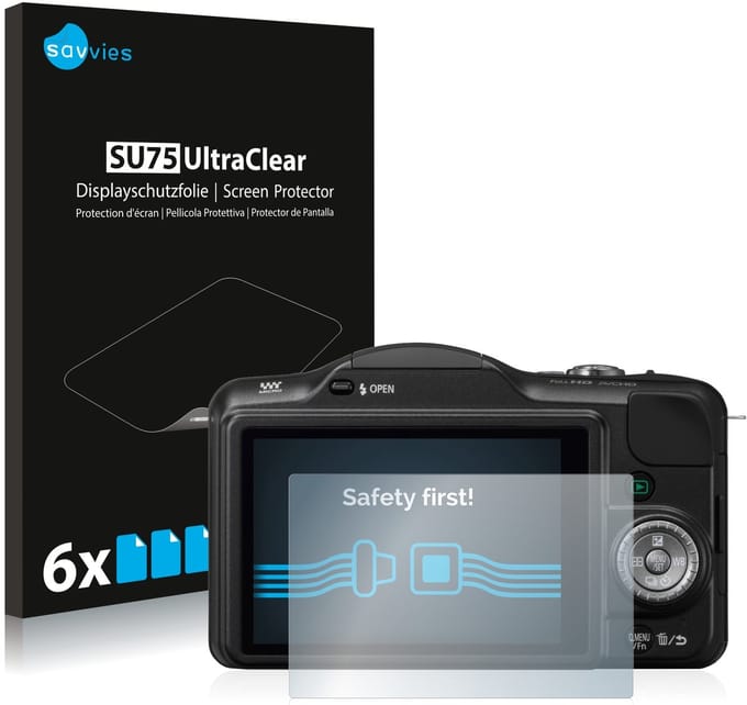 Savvies - Screenprotector voor Panasonic Lumix DMC-GF3 - Folie Beschermfolie transparant 6 Stuks